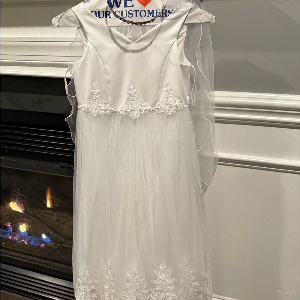 Elegant White Dress with Lace Details
